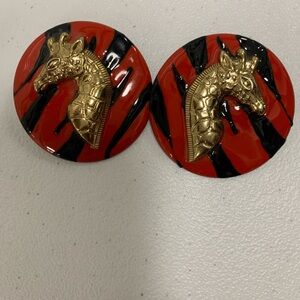 Gold and Red Giraffe Decorative Accents